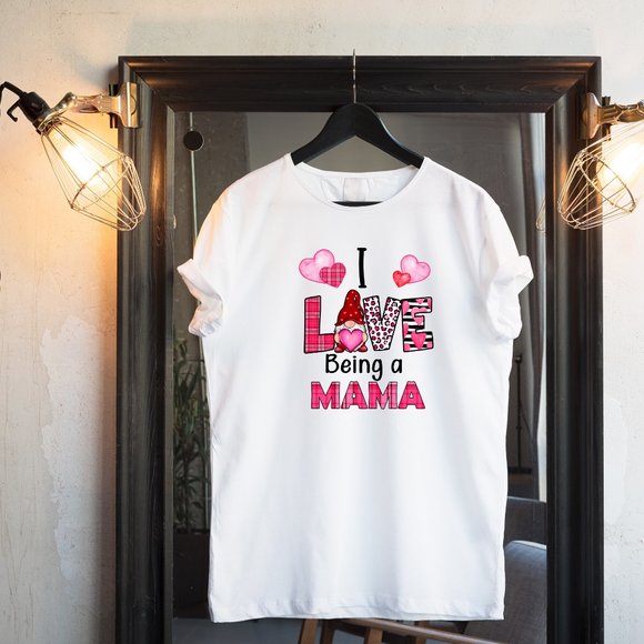 Valentines I Love Being A Mama Gnome Tshirt - Picture 2 of 2